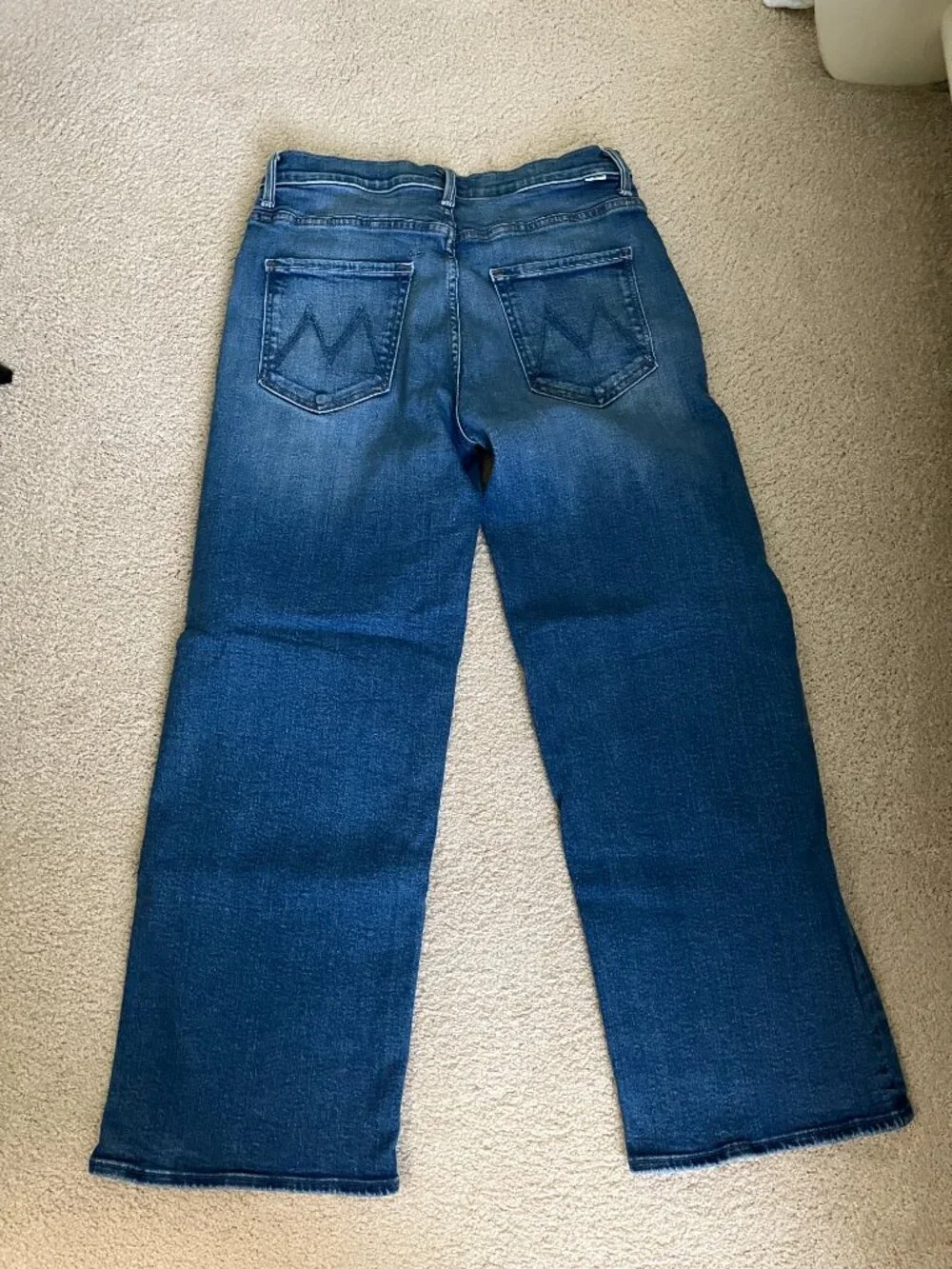 MOTHER The Dodger High Rise Ankle Wide Leg Jeans in Work Hard Play Hard Wash